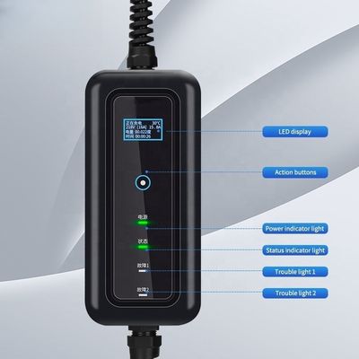 Домой Тип 2 32A 7KW портативная станция зарядки электромобилей с кабелем 5 м и выходом 3,5 КВт