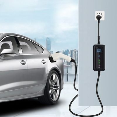 Домой Тип 2 32A 7KW портативная станция зарядки электромобилей с кабелем 5 м и выходом 3,5 КВт
